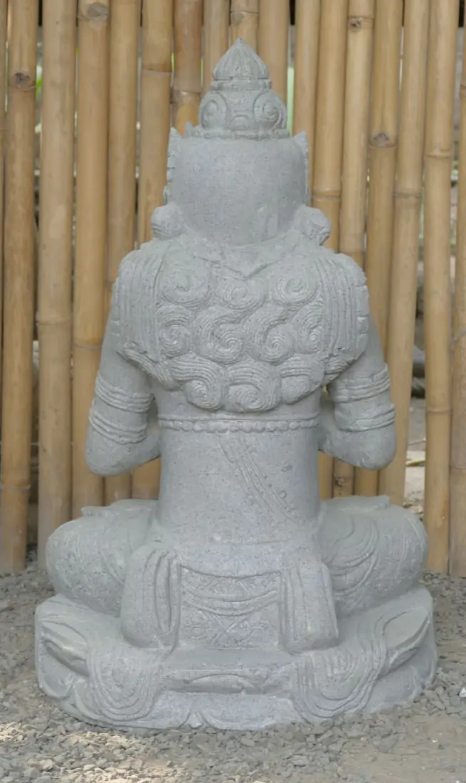 Product image 7 of the product “Seated Dewi Sri, position chakra turning the wheel, 79 cm high riverstone grey, modell with sativa ”